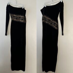 Ritmo Di Perla velour lace bodycon evening dress